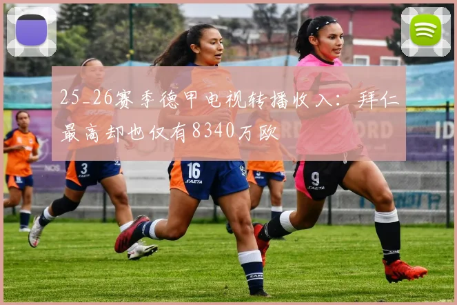25_26赛季德甲电视转播收入：拜仁最高却也仅有8340万欧